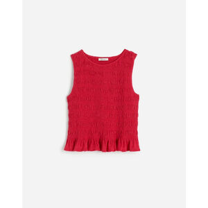NWT Madewell Smocked Boatneck Tank XXS red NV912